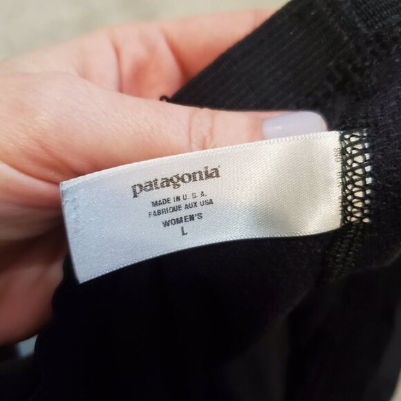 PATAGONIA Women's Large Capilene Base Layer Bottoms Pants Breathable Mesh Black - Picture 8 of 14